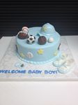 Baby shower sport themed cake