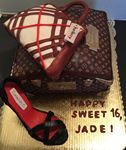 Sweet 16 cake  in a shape of the  Bags and a shoe