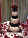 wedding black and white fondant cake